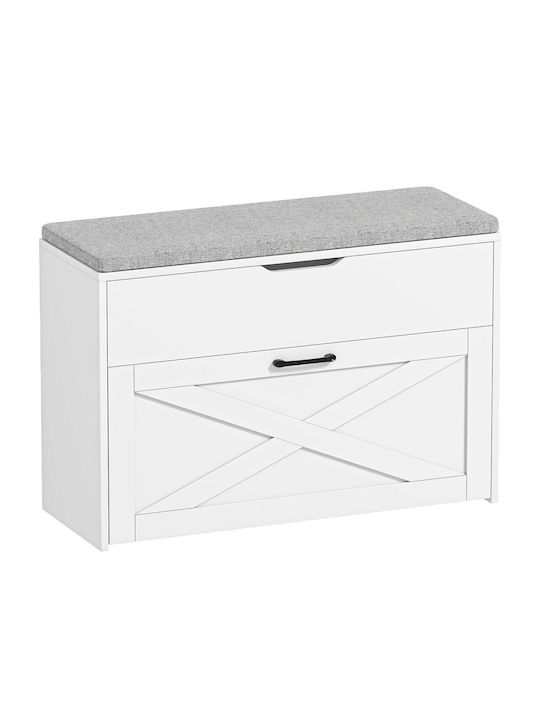 Fabric Shoe Organizer White 80x30x55cm