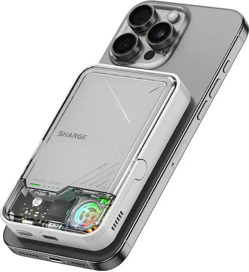 Sharge Icemag 2 Qi2 Power Bank 10000mAh mit USB-C Ausgangsanschlüsse Weiß