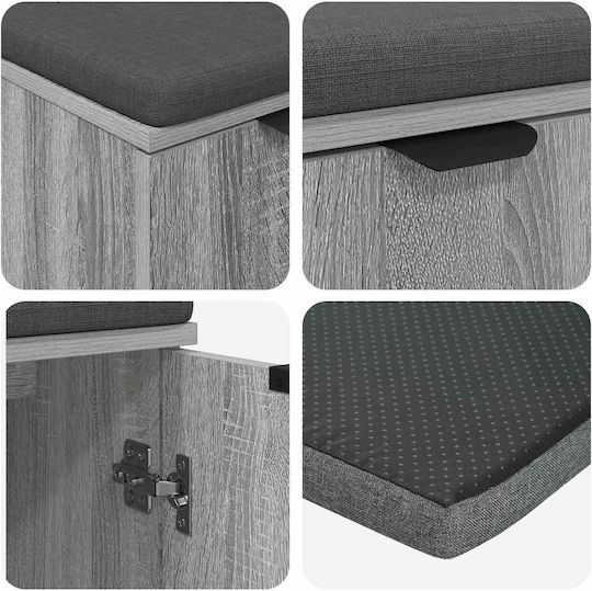 Έπιπλο Εισόδου με Παγκάκι Γκρίζο Σονομα 60x38x46εκ.