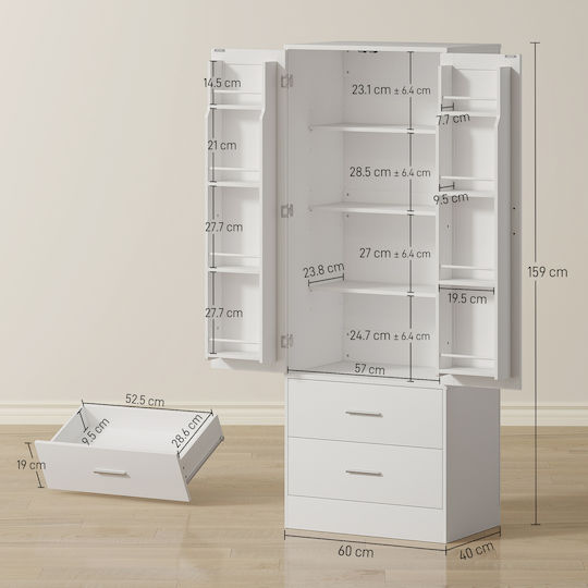 Bodenstehender Schrank White 60x40x159cm