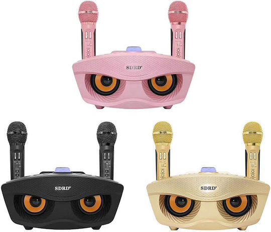 Boxă Karaoke cu Microfoane Wireless și Efecte de Iluminare SD-306 Negru