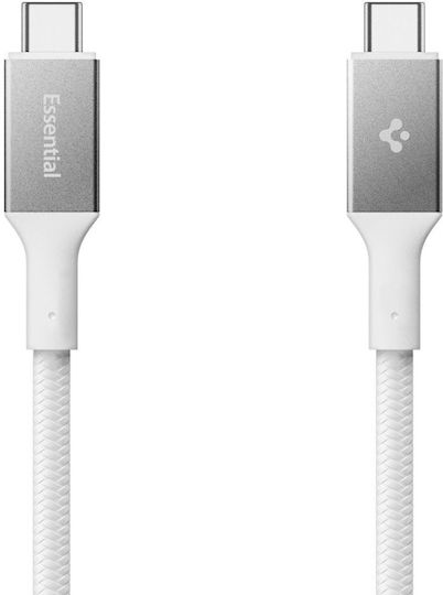 Spigen Essential Ladung Datenübertragung Kabel 2x Usb-C 100w 5gbps 1m Weiß