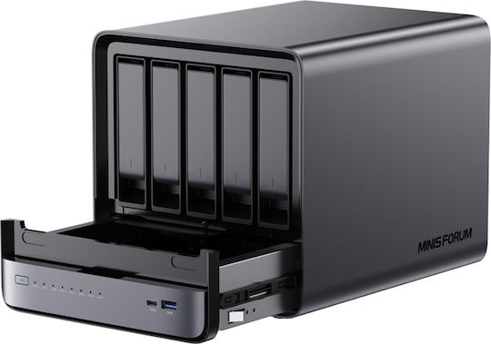 Minisforum NAS N5 Pro NAS με 5 θέσεις για HDD/M.2/SSD και 2 θύρες Ethernet