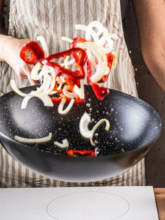 KING Hoff Wok από Αλουμίνιο Με Καπάκι με Επίστρωση από Πέτρα 30cm