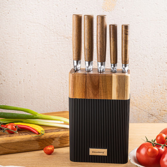 Klausberg Knife Set with Block from Stainless Steel 6pcs