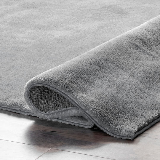 Deluxe Rug Rectangular Furry Gray