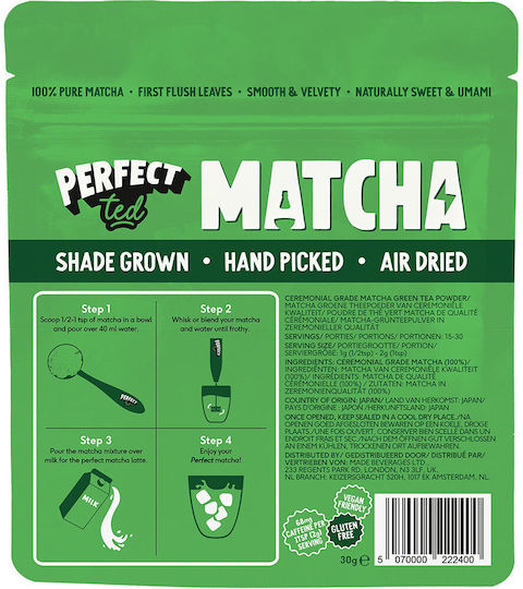 Perfect Ted Matcha Τσάι Βιολογικό Προϊόν 30 Φακελάκια 30gr