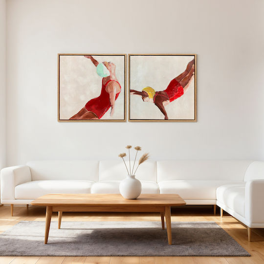 Homcom Set 2 Moderner Kunst-Canvas Wandbilder Mit Eingebauten Haken 40x40 Cm L00-027v00rd Homcom Set 2 Moderner Kunst-Canvas Wandbilder Mit Eingebauten Haken 40x40 Cm L00-027v00rd