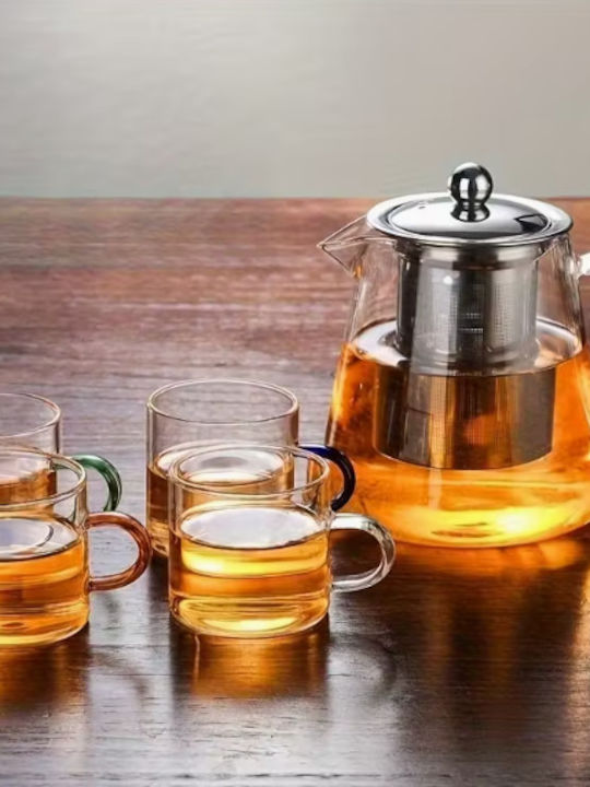 Γυάλινη Τσαγιέρα 950ml Ανοξείδωτο Φίλτρο