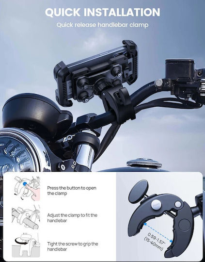 Lamicall Mount Phone Motorcycle with Adjustable Arm 4.7-6.8" for Steering Wheel