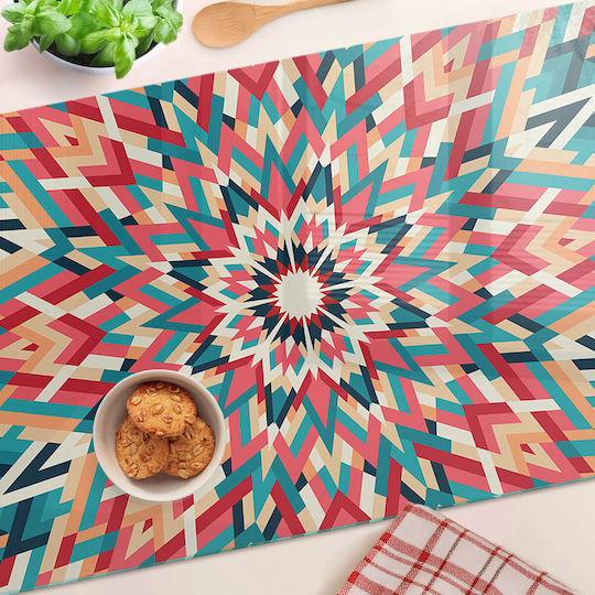 Schneidebrett Aus Glas Für Küchenarbeitsplatte Mit Gehärtetem Glas Kaleidoskop 80x52 Cm
