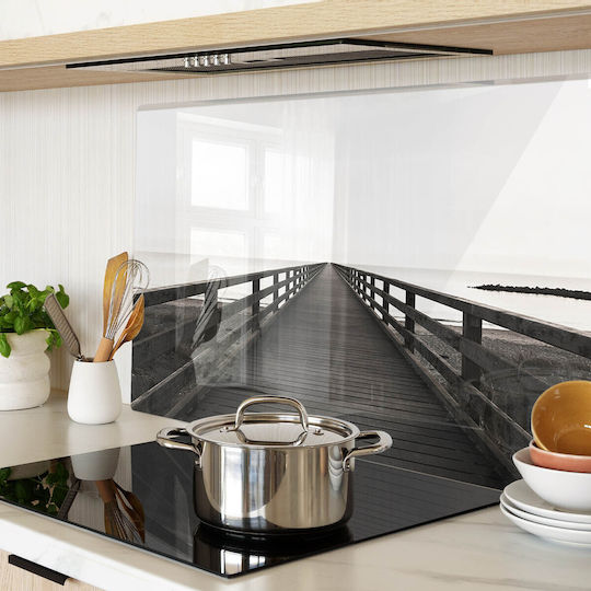 Multipurpose Glass Kitchen Board Tempered Glass Wooden Pier 80x52 Cm