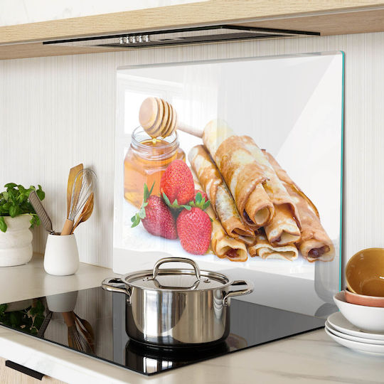 Glass Kitchen Chopping Board Print Tempered Glass Delicious Pancakes 60x52 Cm