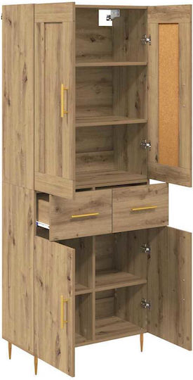 Highboard Επιδαπέδια Βιτρίνα από Μοριοσανίδα με Τζάμι Δρυς Highboard Επιδαπέδια Βιτρίνα από Μοριοσανίδα με Τζάμι Δρυς