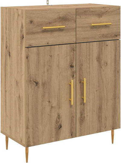 Highboard Wohnzimmer-Standvitrine aus Spanplatte Artisan Oak 69,5 x 34 x 180 cm