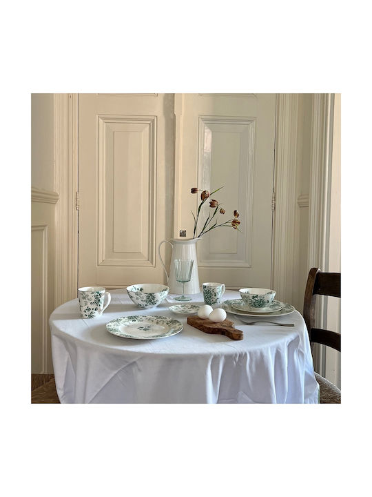 Laura Ashley Flower Green Купа за сервиране Кръгла от порцелан Зелен с диаметър 16бр
