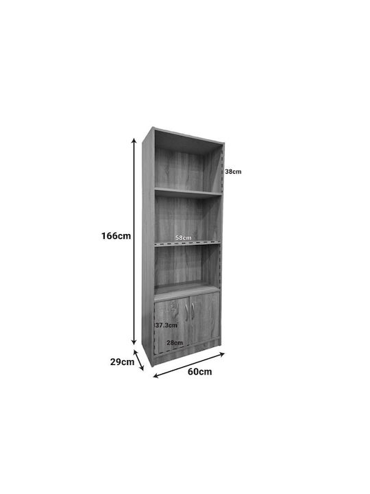 Bibliotecă Tekaro Sonoma Shade 60x29x166cm