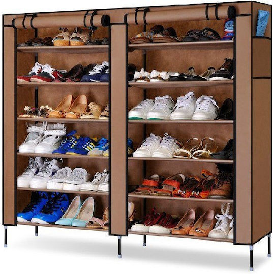 Suport pentru pantofi cu 12 Rafturi Cafea L118xW30xH120cm