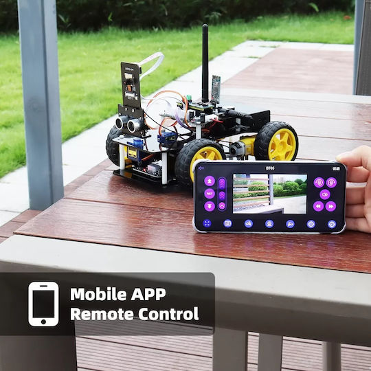 Tscinbuny Ferngesteuertes Roboter 4WD Schwarz mit Kamera