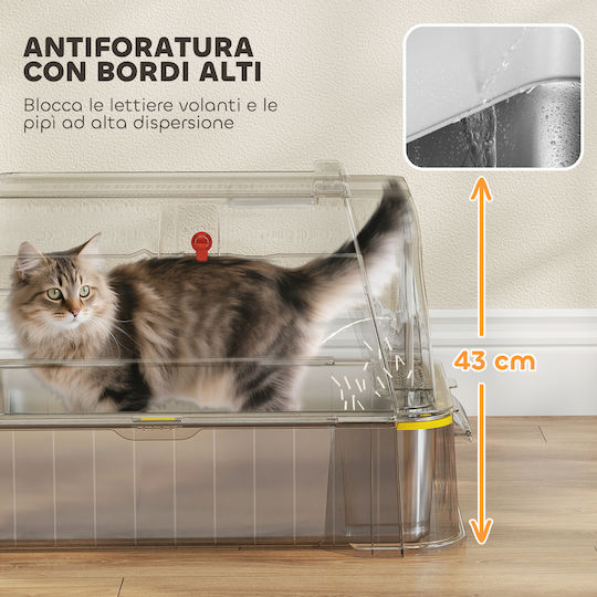 Pawhut Cat Toilet Closed with Filter Gray L63 x W43 x H43cm