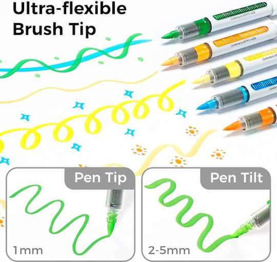 Ohuhu Perie Acrilică 24 Markere 1.5mm