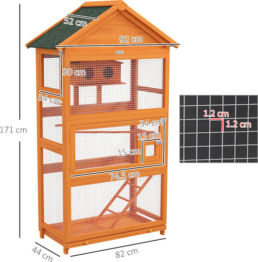 Pawhut Rodent Cage 92x52x