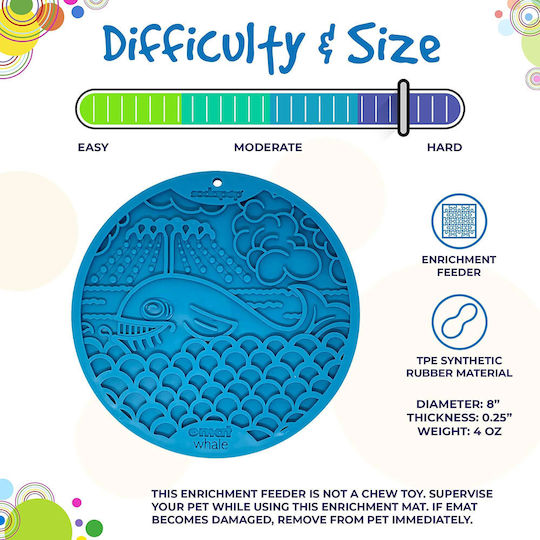 Sodapup Bowl Silicone Food Slow Feeder for Dog & Cat 20.3cm in Blue Color
