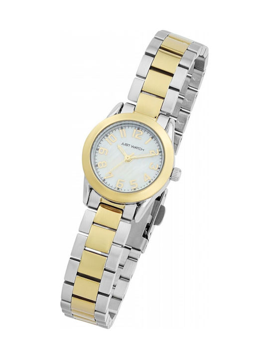 Just Watch Men's Watch 23mm Battery with Gold Metal Bracelet