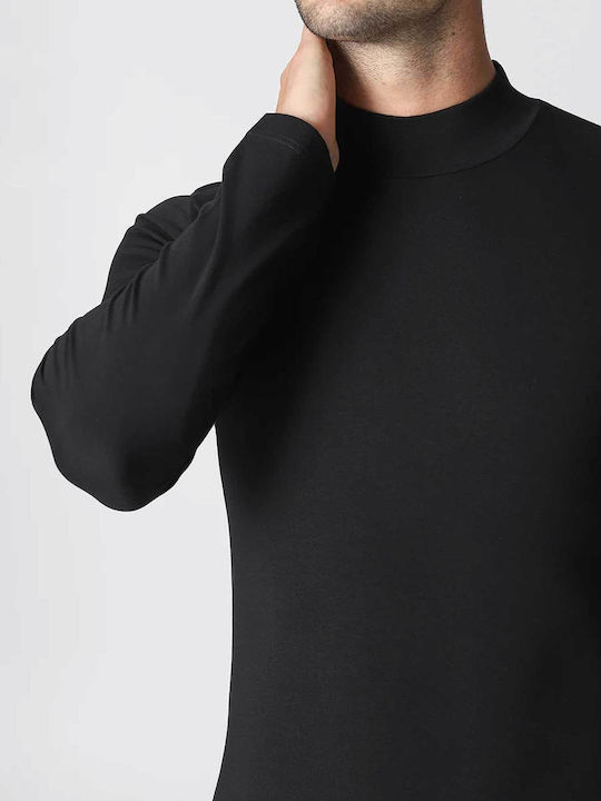 Tricou De Corp Pentru Bărbați Mânecă Lungă Negru