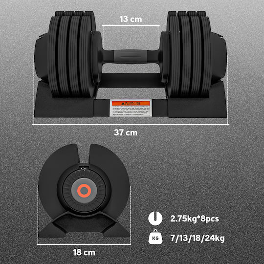 Sportnow Dumbbell 1x 24kg with Stand