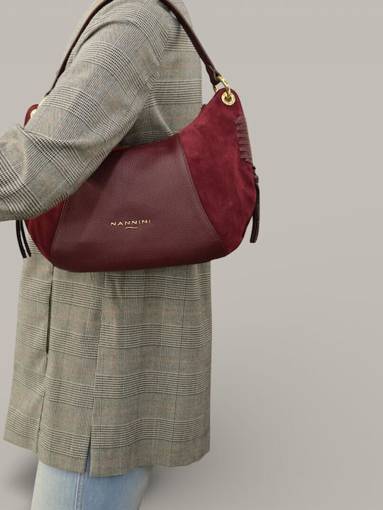 Leather Women's Bag Shoulder Burgundy
