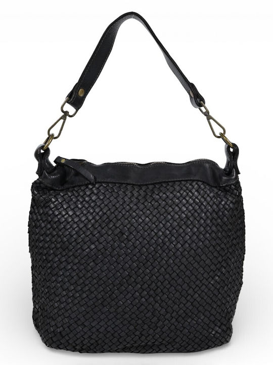 Damentasche Aus Leder Schulter Crossbody Schwarz