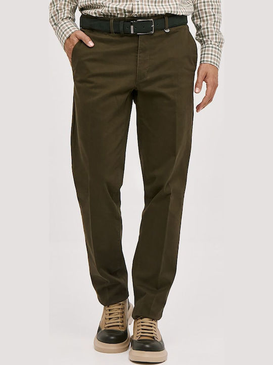 Pantaloni Bărbați Chino Elastic Regular Fit Kaki