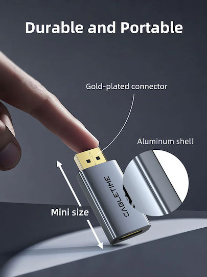 Cabletime Μετατροπέας DisplayPort male σε HDMI female Γκρι 1τμχ CT-DMHF4K-AG6