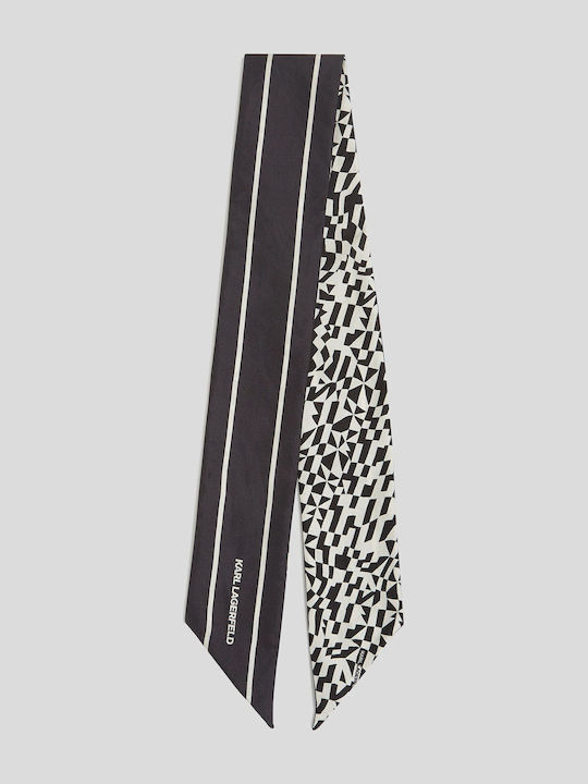 Karl Lagerfeld Women's Silk Scarf White