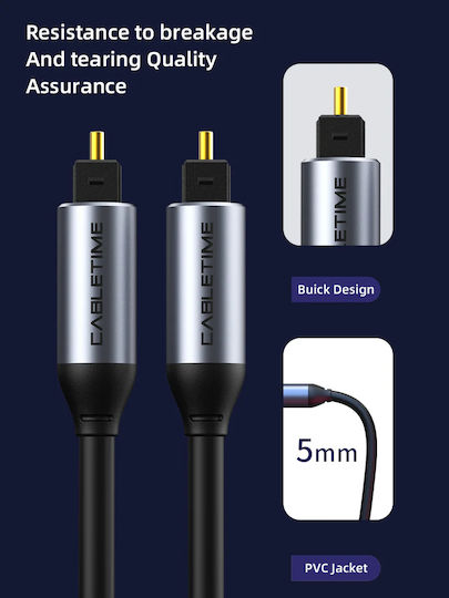 Cabletime Καλώδιο Ήχου 3.5mm male - 3.5mm male Μαύρο CT-AV380-P04GN-S3