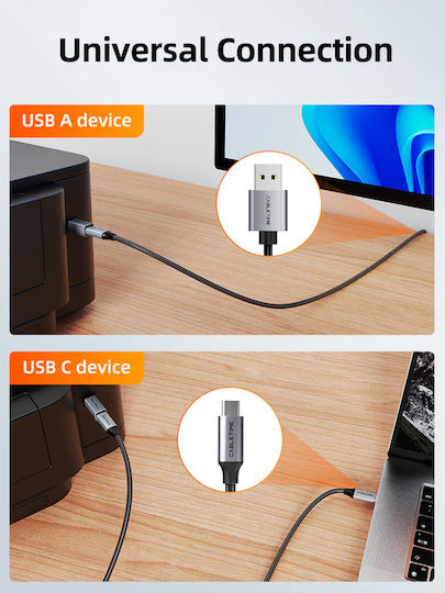 Cabletime Μετατροπέας USB-C male σε USB-C female Γκρι 1τμχ CT-CFBM2-AG