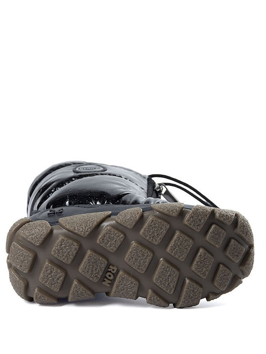Happy Jr Kids Snow Boots with Zipper Black