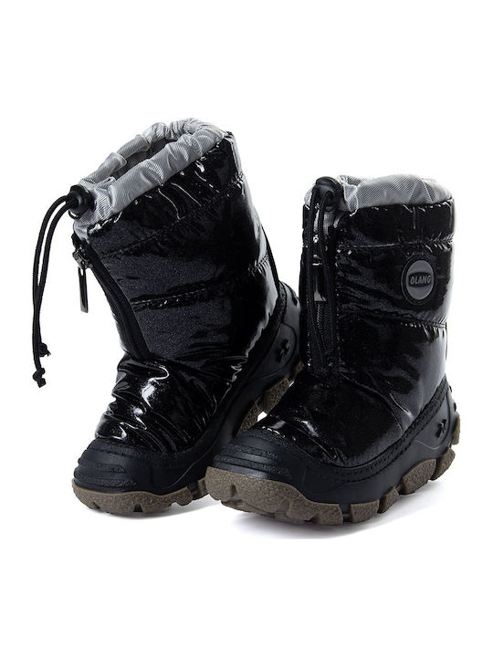 Happy Jr Kids Snow Boots with Zipper Black