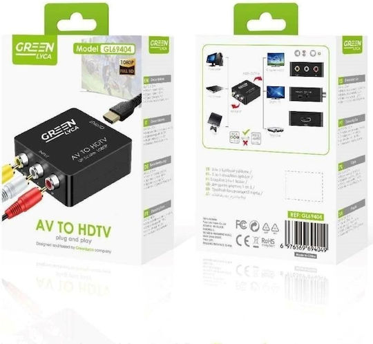 Green-lyca Gl69404 Έξυπνος Μετατροπέας 1080p Av Hdmi Ntsc-pal