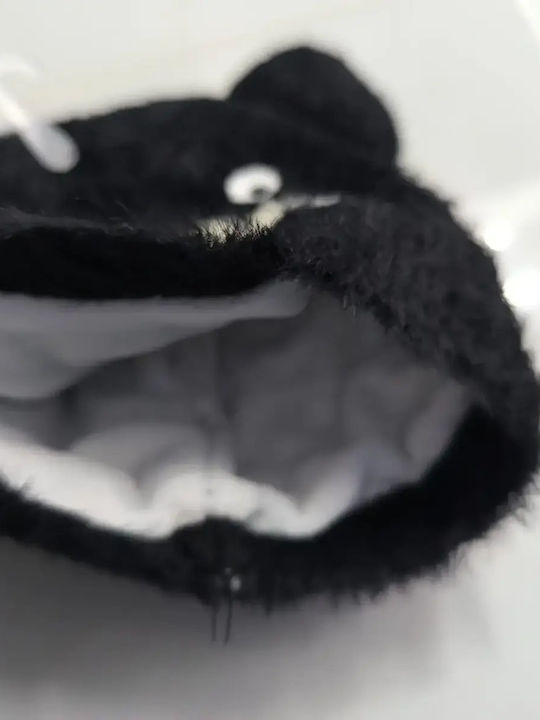 Kinder Mütze Pelz Schwarz