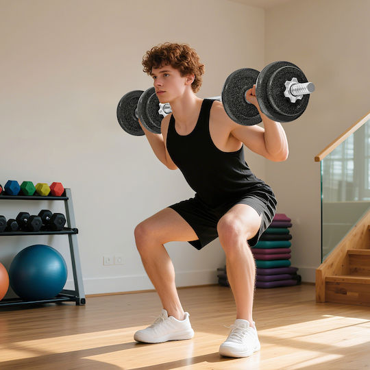Sportnow Αλτήρες Σετ με Μπάρα Συνολικού Βάρους 20kg