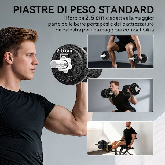 Sportnow Αλτήρες Σετ με Μπάρα Συνολικού Βάρους 20kg