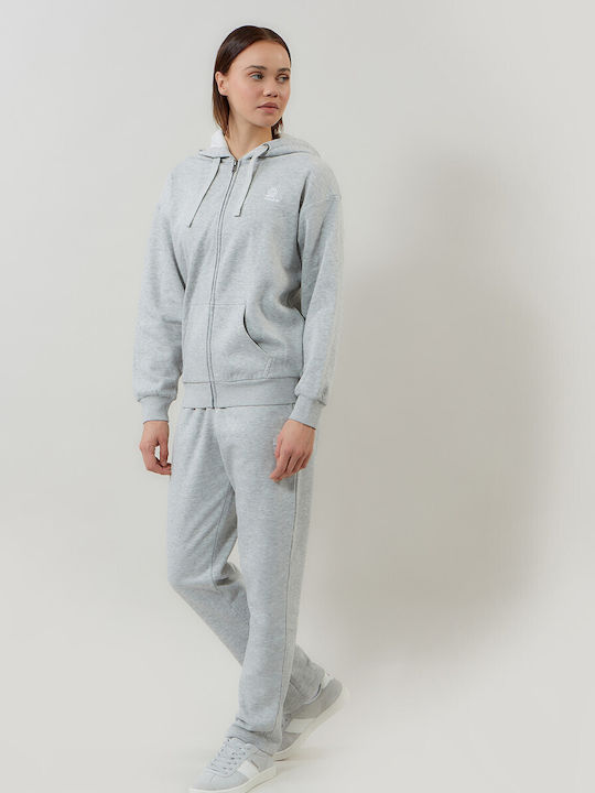 Women's Sweatshirt Jacket Hooded Gray