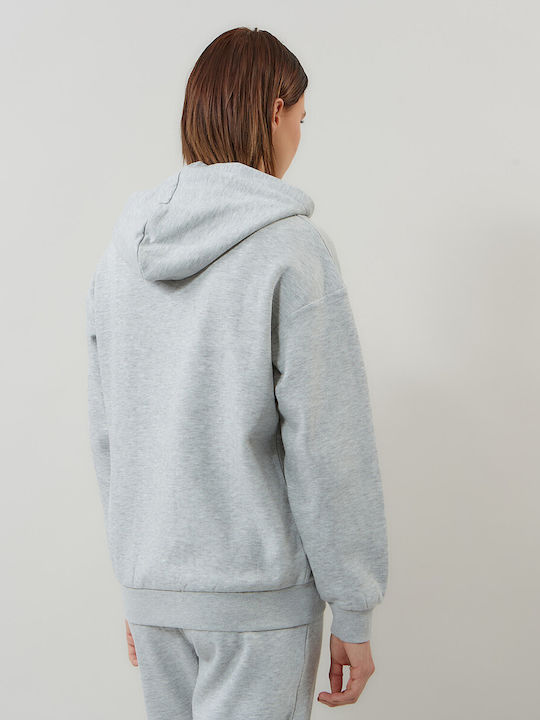 Women's Sweatshirt Jacket Hooded Gray