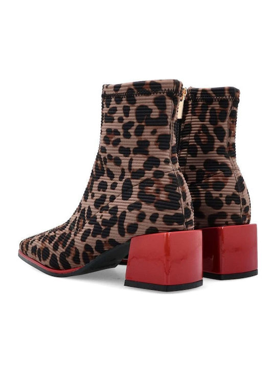 Women's Ankle Boots with Medium Heel Brown