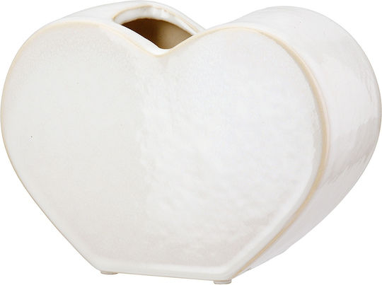ArteLibre Decorative Vase White 14x8.5x20cm