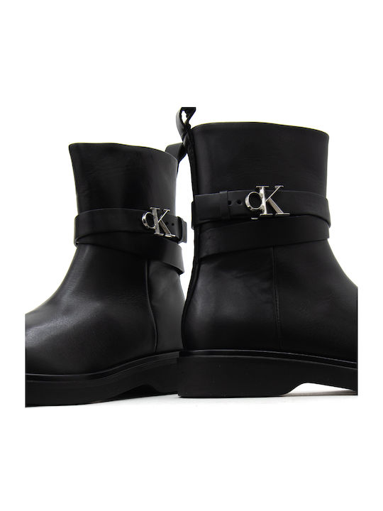Leather Women's Ankle Boots Black