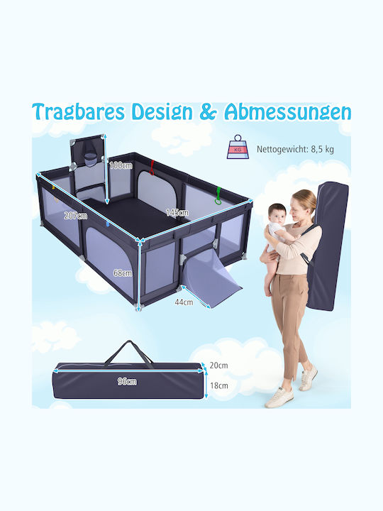 Costway Park with Mattress Gray