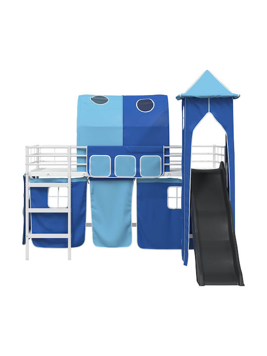 Kinderbett Hochbett Einzeln Weiß für Matratze 79.5x200cm